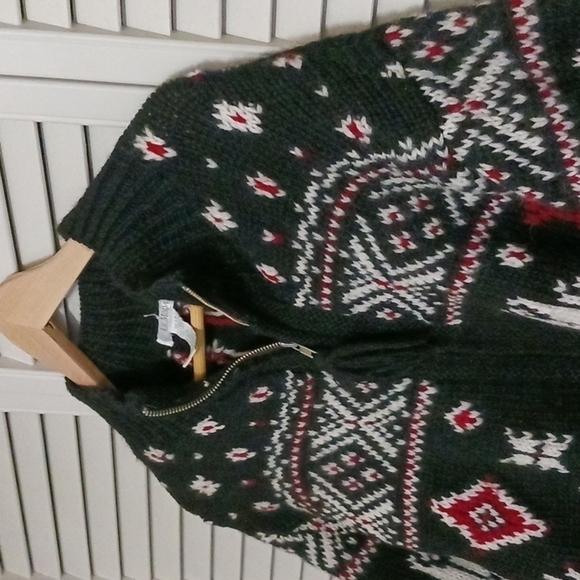 VINTAGE Le Moda 100% Wool Full Zip Sweater Coat, Size Small - Picture 2 of 8